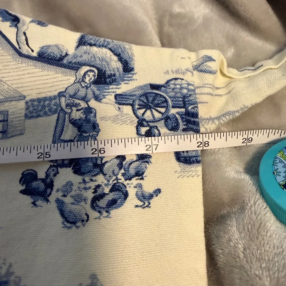 Blue Toile Farmhouse Apron Country Cottagecore Pastoral Scene Kitchen Cooking‎